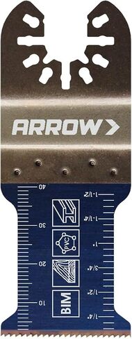 Arrow OSCELEC1-EK 4-Piece Oscillating Tool Accessory Kit for Drywall, PVC, Wood, Includes 2 Japanese Tooth Blades, 1 Standard Blade and 1 Titanium Coated Blade, Universal, Fits Most Multitools in Saudi Arabia