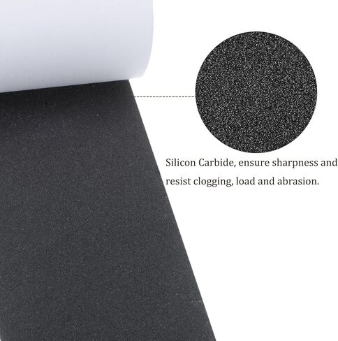 PSA Sandpaper Roll - [2.5 Inch x 2 Yard x 180 Grit] Sticky-Back Sanding Rolls for Automotive Car Paint Woodworking Metal Finishing Use, Silicon Carbide, Grey in Saudi Arabia