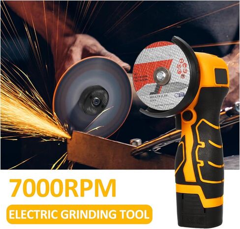 Cordless Brush Angle Grinder Kit, Weytoll 7000RPM Cordless Angle Grinder, Mini Angle Grinder with 2Pcs 16.8V 2000mAh Battery and Cutting Blade for Cutting Polished Brick Wood Stone Steel in Saudi Arabia