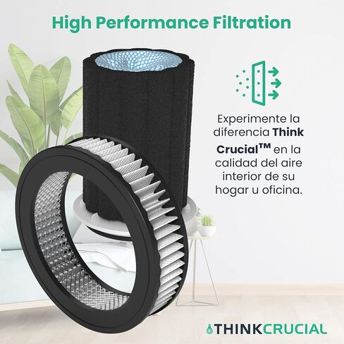 Think Crucial Replacement Vacuum Filter Kit: Fit with Eureka Hyperclean Cordless, Powerplush, Swan Power Turbo, Models NEC222, NEC122, SC15824N Part# Z0801, Z0901 (1 Pre-filter, 1 Post-Motor Filter) in Kuwait