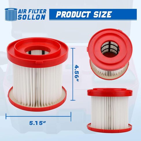 2 Pack 49-90-1900 HEPA Filter Replacement Compatible With Milwaukee Vacuum Cordless M18 2 Gallon Wet/Dry Vacuum, Model # 0880-20 0780-20 in Saudi Arabia