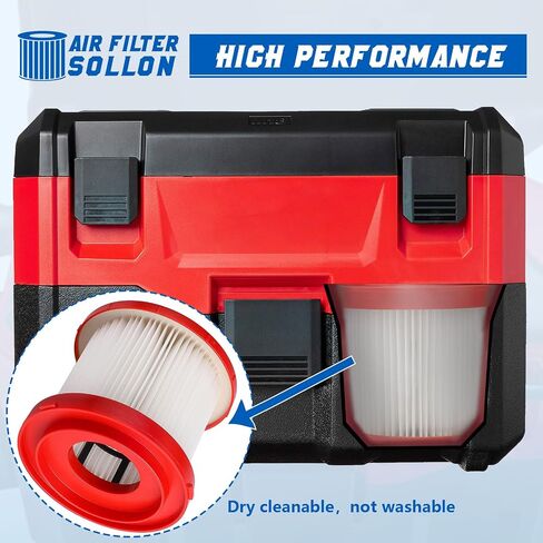 2 Pack 49-90-1900 HEPA Filter Replacement Compatible With Milwaukee Vacuum Cordless M18 2 Gallon Wet/Dry Vacuum, Model # 0880-20 0780-20 in Saudi Arabia