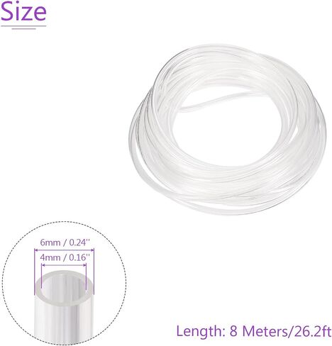 DMiotech 4mmx6mm Pneumatic Tubing, 12 Meters/39.4ft Air Compressor PU Line Hose Tube for Water Fluid Transfer, Transparent in Saudi Arabia