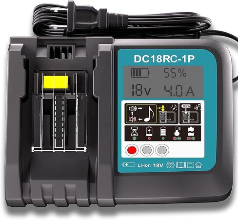 شاحن سريع DC18RC لشاحن بطارية ماكيتا 18 فولت متوافق مع بطارية ماكيتا 14.4 فولت-18 فولت LXT شاحن بطارية ليثيوم أيون in Kuwait