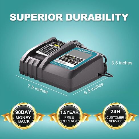 شاحن سريع DC18RC لشاحن بطارية ماكيتا 18 فولت متوافق مع بطارية ماكيتا 14.4 فولت-18 فولت LXT شاحن بطارية ليثيوم أيون in Kuwait