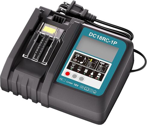 شاحن سريع DC18RC لشاحن بطارية ماكيتا 18 فولت متوافق مع بطارية ماكيتا 14.4 فولت-18 فولت LXT شاحن بطارية ليثيوم أيون in Kuwait