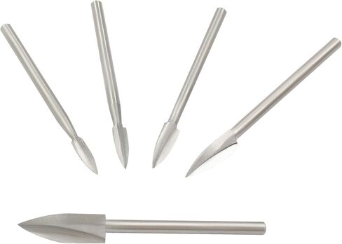 مجموعة لقم حفر نحت الخشب - 5 قطع من أدوات نحت الطاقة، وإكسسوارات النقش للحرف الخشبية والأعمال الخشبية - مثالية للنحت والحفر والنحت الصغير in Kuwait