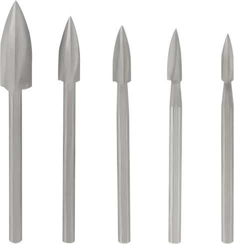 مجموعة لقم حفر نحت الخشب - 5 قطع من أدوات نحت الطاقة، وإكسسوارات النقش للحرف الخشبية والأعمال الخشبية - مثالية للنحت والحفر والنحت الصغير in Kuwait