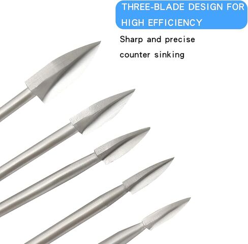 مجموعة لقم حفر نحت الخشب - 5 قطع من أدوات نحت الطاقة، وإكسسوارات النقش للحرف الخشبية والأعمال الخشبية - مثالية للنحت والحفر والنحت الصغير in Kuwait