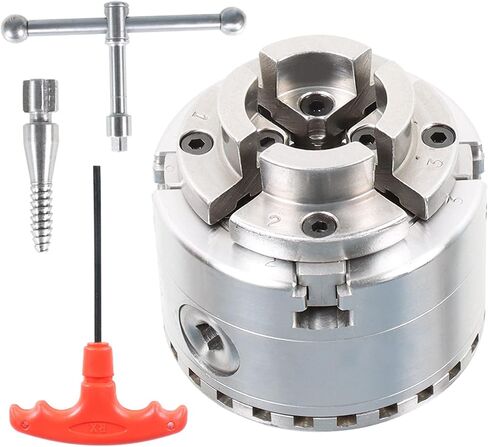 2.75 In 4-Jaw Chuck Self-Centering Keyed Lathe Chuck with 1-Inch x 8TPI Thread for Lathe Mini Milling Iron CNC Machine in Saudi Arabia