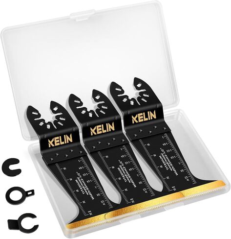 KELIN 3pcs Extra Wide Titanium Oscillating Tool Blades, 65mm Width Universal Multitool Blades for Metal Wood Cutting, Oscillating Saw Blade Fit Dewalt Bosch Milwaukee Ryobi in Saudi Arabia