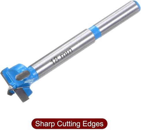 Forstner Drill Bits 23/32 inch / 18mm Round Shank 9/32 inch, Carbide Forstner Bit Woodworking Hole Opener Cutter Tool for Wood Drilling/Cabinet Hinges, Blue in Saudi Arabia