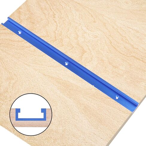 2pc Aluminum 400mm Double-Cut Profile Universal 3/4 Slot T-Track with Predrilled Mounting Holes and Wood Screws,30 Type T Track for Woodworking Jigs and Fixtures,Drill Press Table,(15.75in)-SV in Saudi Arabia