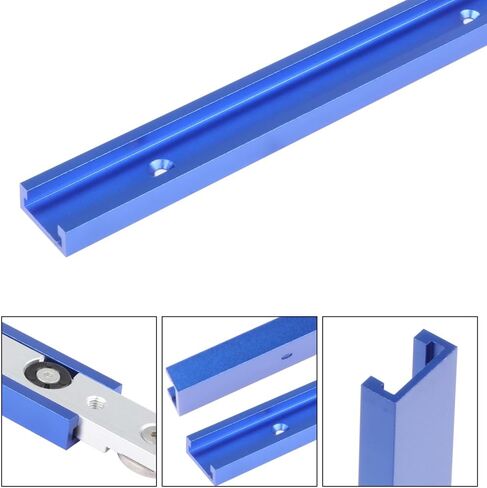 2pc Aluminum 400mm Double-Cut Profile Universal 3/4 Slot T-Track with Predrilled Mounting Holes and Wood Screws,30 Type T Track for Woodworking Jigs and Fixtures,Drill Press Table,(15.75in)-SV in Saudi Arabia