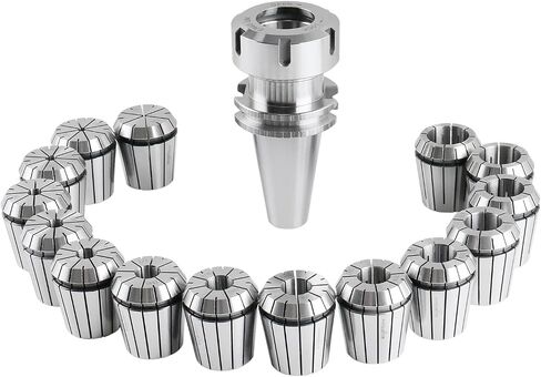 مجموعة Accusize Industrial Tools Cat40 Shank و15 قطعة Er40 Collet مع مفتاح ربط في صندوق قوي مُجهز، من 1/8 إلى 1 بوصة، Ct40-Er40 in Saudi Arabia