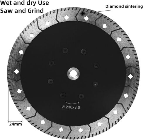 9Inch Double Sided Diamond Saw Blade 5/8"-11 Thread Dry or Wet - Grinding Cutting Two-in-One Porcelain Tiles Marble Concrete in Saudi Arabia