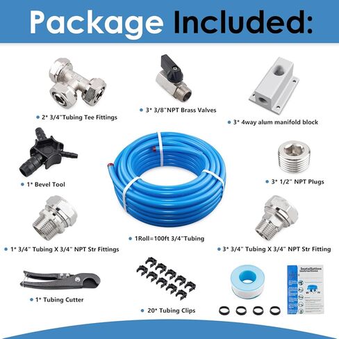 نظام أنابيب الهواء المضغوط الصناعي، 3/4 بوصة × 100 قدم، M7500 Master Kit in Kuwait