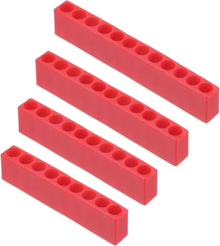 4pcs Plastic Hex Shank Screwdriver Bit Holder Organizer 9-12 Holes 1/4 Inch Plastic Drill Bits Storage Case for Any 1/4" Hex Shank Metal Driver Bits Use, Red in Saudi Arabia