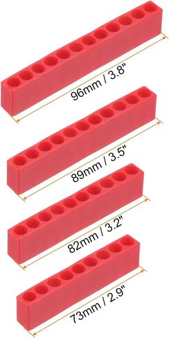 4pcs Plastic Hex Shank Screwdriver Bit Holder Organizer 9-12 Holes 1/4 Inch Plastic Drill Bits Storage Case for Any 1/4" Hex Shank Metal Driver Bits Use, Red in Saudi Arabia