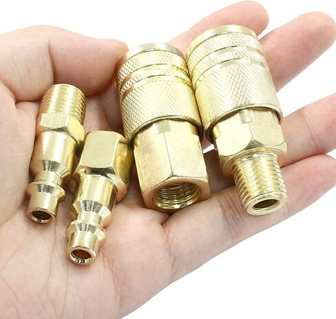 14 Pcs 1/4-Inch Air Hose Quick Connect Adapter Kit - Air Coupler and Plug Kit - Air Compressor Fittings - Industrial Type D in Saudi Arabia