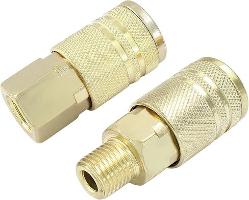 14 Pcs 1/4-Inch Air Hose Quick Connect Adapter Kit - Air Coupler and Plug Kit - Air Compressor Fittings - Industrial Type D in Saudi Arabia
