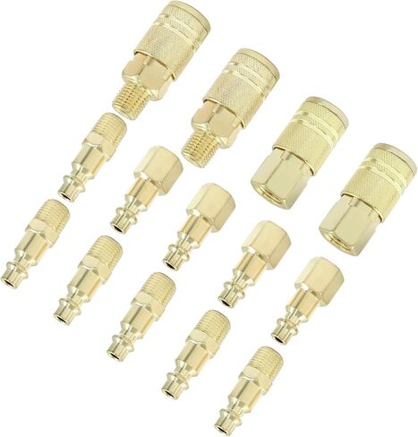 14 Pcs 1/4-Inch Air Hose Quick Connect Adapter Kit - Air Coupler and Plug Kit - Air Compressor Fittings - Industrial Type D in Saudi Arabia