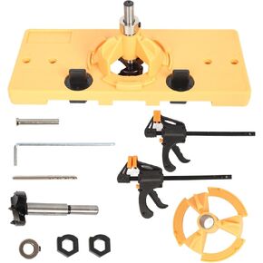 35MM Concealed Hinge Jig,Blue Hinge Drilling Tool Set,Suitable for Face Frame Cabinet Cupboard Door Hinges, DIY Tools Come with Clamps (Yellow)