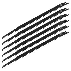 SING F LTD 6Pcs SCRS1531LL Reciprocating Saw Blades 300mm Black High Carbon Steel Reciprocating Saw Blade 5TPI Reciprocating Saw Blade for Wood Cutting