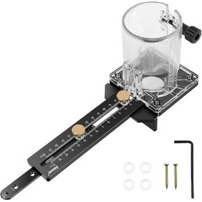 Wood Trimmer Router Base, 2.5mm Nail Hole Aluminum Alloy Router Circle Cutter Jig 8mm Pin, Adjustable Woodworking Circle Cutting Jig for Solid Wood Board MDF Plastic Board Woodworking Round Cutting