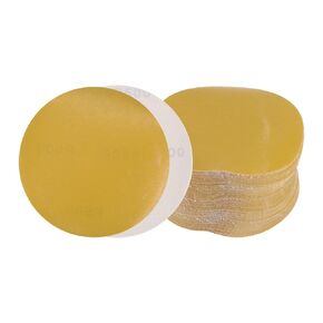 50pcs No Hole Sanding Discs- [ 6 Inch 120 Grit ] Round Hook and Loop Grip Sanding Pads Sandpaper for Automotive Woodworking Metal Polishing Use| Gold, Aluminum Oxide