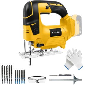 Cordless Jig Saw Compatible with Dewalt 20V Battery, Brushless Orbital Jigsaw with 2600 Blade Speed, with 10pcs Blades, 4 Orbital for Wood, Plastic and Metal Cutting (No Battery)