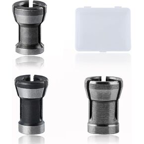 3 Pcs Die Grinder Collet 6mm 6.35mm 8mm Router Collet Chuck Adapter Collets Trimmer Clamping Collet Adaptors Router Bit Chuck for Woodworking Engraving Trimming Carving Grinding Machine Tool