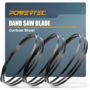 POWERTEC 56-1/8 Inch Bandsaw Blades Assortment for Woodworking, Band Saw Blades Delta 28-180, 28-185, Pro-Tech and Ohio Forge 3-Wheel 10" Band Saw, 3PK (13626)