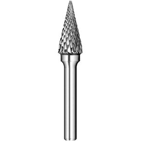 Carbide Burr Bit 12mm Dia 1/4" Shank Cone Shape Double Cut Tungsten Carbide Rotary File Cutting Burs Tool Rotary Drill Die Grinder Bits (M(1/4,12mm))