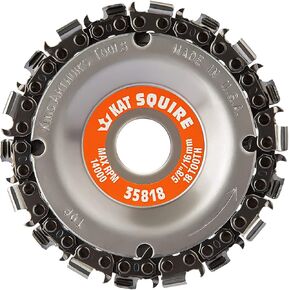 King Arthur's Tools Patented Squire 18 Tooth Circular Saw Blade Carving Disc for Woodworking, Removal, Cutting, and Shaping - 5/8" Bore, Fits Most Standard 4 1/2", 115-125mm Angle Grinders #35818