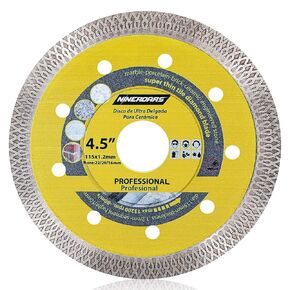 Diamond Saw Blade 4-1/2 Inch Super Thin Diamond Tile Blade with Flange Tile Cutter, X-Teeth 4.5" Super Thin Diamond Cutting Disc for Ceramic Diamond Blade for Angle Grinder (2-Piece)
