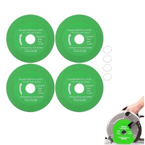 4 Pcs Glass Cutting Disc, Brazed Emery, 100x20x15x1mm Blackish Green Brazed Emery Saw Blade for Ceramic Tile Jadestone
