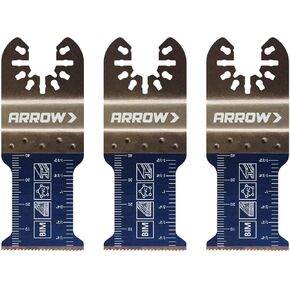 Arrow OSC107-3 Standard Wood and Nail Oscillating Tool Blade for Wood, PVC, Copper Pipe, Drywall, Universal, Fits Most Multitools, 1-5/16 inch, 3-Pack