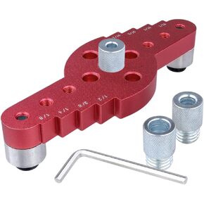 Mesee Vertical Pocket Hole Drilling Jig, 2-In-1 Woodworking Dowelling Jig Locator with Scriber Wood Dowel Drill Guide Puncher Positioner Tools for Self Centering Straight Punching Hole