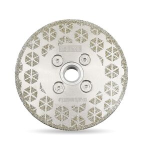 DT-DIATOOL Diamond Blade 4" x 5/8" Thread Flange - Single Side Electroplated Diamond Cutting and Grinding Disc for Granite Marble Natural Stone Tiles
