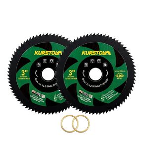 3" HSS Circular Saw Blade - 4pcs 75mm 72T Cutting Disc Arbor 11.12mm with 9.5mm Washer for Copper Aluminum Metal Non-ferrous Sheet Metal