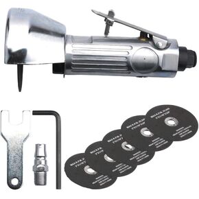 Air Cut Off Tool 3 Inch Pneumatic Cutoff Tool 22000RPM with 6 Wheel Blades for Metal Fiberglass Plastic Sheet Wood DIY Projects