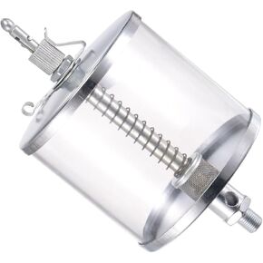 Needle Valve Type Oil Cup, | M10x1 Thread 400ml | Carbon Steel Plating Oil Dispenser Lathe Machine Power Accessories - (Applications: for Industrial Lubrication), 1-Piece