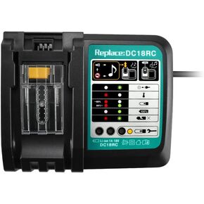 Abakoo 18V 3.0A Rapid Li-ion Battery Charger Replacement for DC18RC 14.4V and 18V LXT Lithium-Ion Batteries BL1850 BL1840B BL1820 BL1815 BL1860 BL1430 BL1450 BL1830
