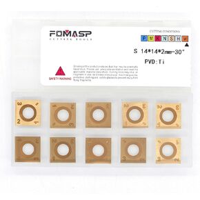 Ti-coated 14mm Square Carbide Cutter Inserts (14mmX14mm X2mm) 30° for Woodturning Roughing Tool,10pcs