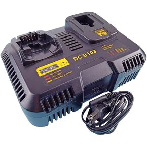 Compatible with Dewalt Charger, Combination Dual Port, Fast Charge (DCB103),Compatible 9.6V-20V Lithium NI-CD&NI-MH Battery