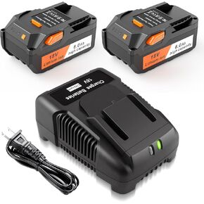 Fancy Buying 18V Replacement for RIDGID Battery and RIDGID Battery Charger Starter Kit Compatible with RIDGID R840087 R840083 R840086 R840084 AC840086 AC840085 RIDGID 18V Drill Battery （2pack）