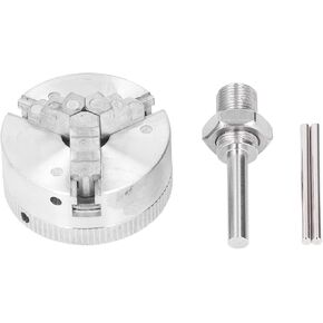 3 Jaw Chuck Set, Aluminum Alloy, Self Centering Lathe Chuck Plate with x1 Connecting Rod 10?35mm Clamping