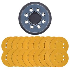 1pcs Replacement Sanding Pads for Dewalt DWE64233 & N329079 5 Inch 8 Hole Hook and Loop Orbital Sander Backing Pad with 20pcs 220 Grit Sanding Discs