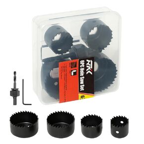 6PCS Hole Saw Kit, Carbon Steel Material 1-1/4" to 2-1/8"(32-54mm) Hole Saw Set for Soft Wood, PVC Board, Plywood (6PC)